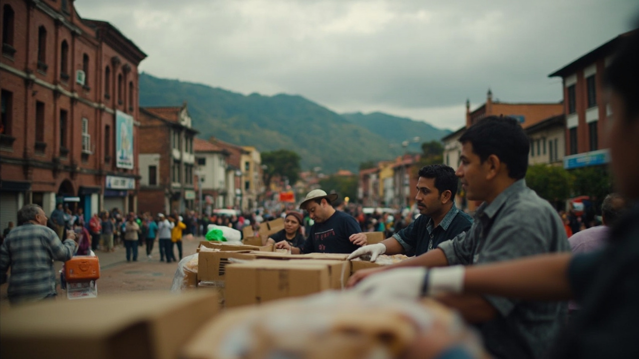 Cientos de voluntarios en Bogotá recogen ayudas para enviar a Venezuela tras los terremotos