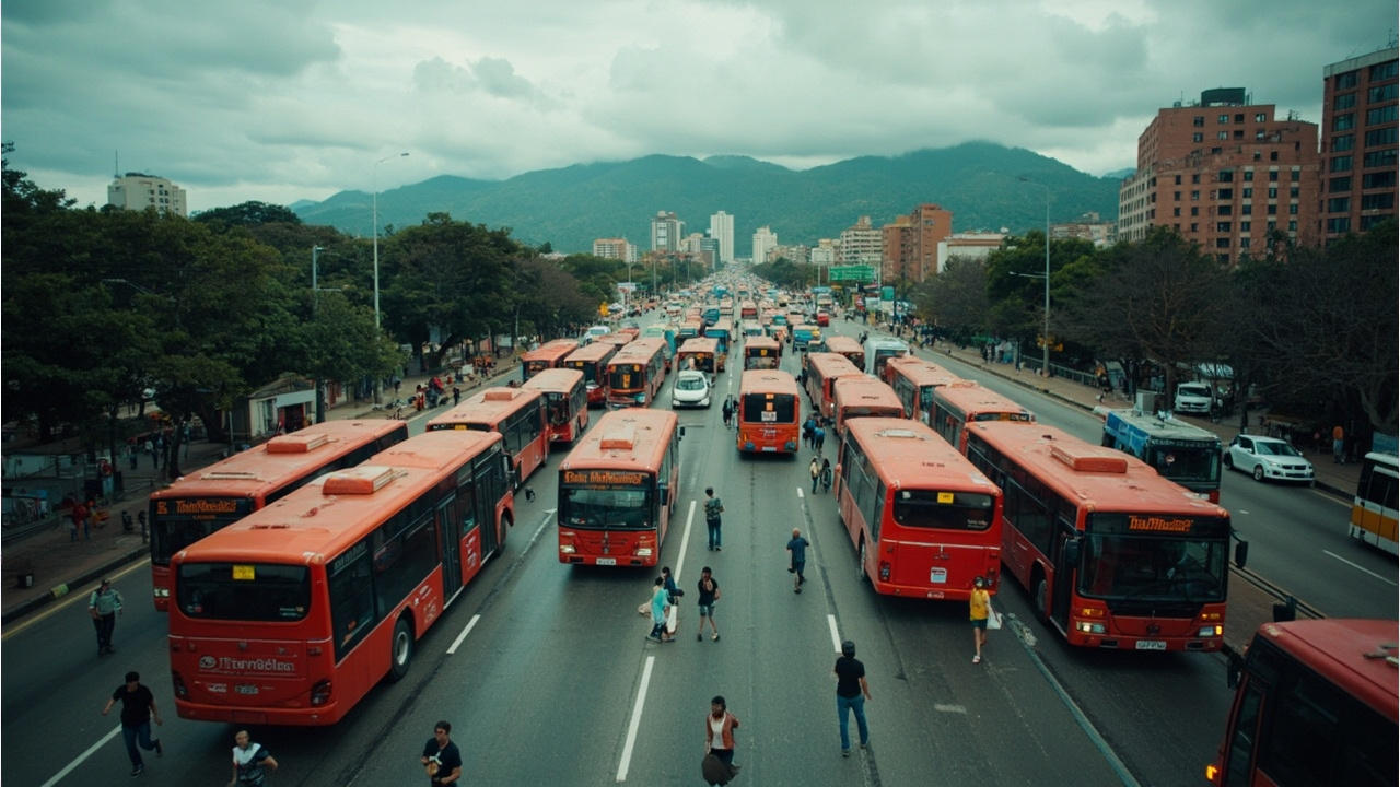 Bloqueos y manifestaciones colapsan la autopista Sur y TransMilenio en Bogotá