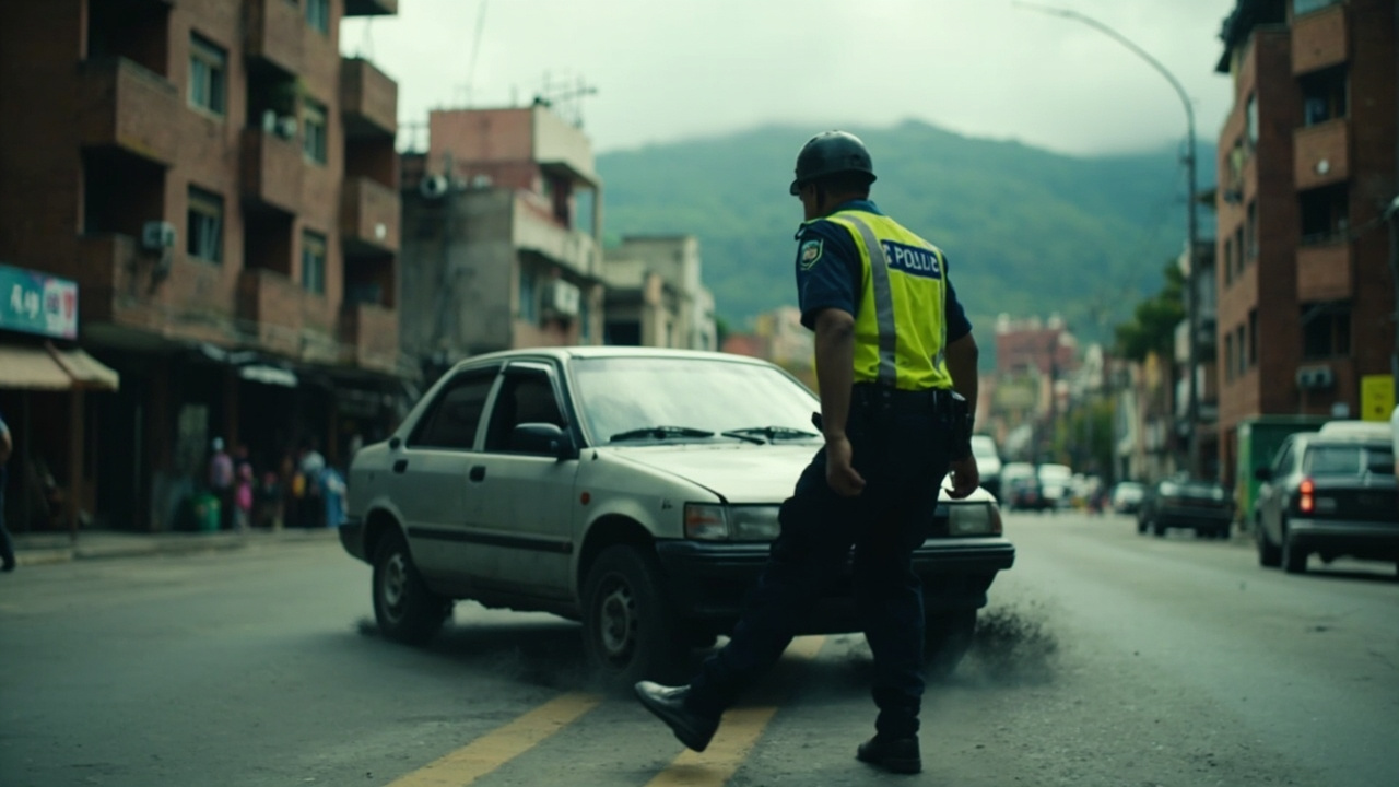 Conductor en pico y placa embistió a un policía en Bogotá