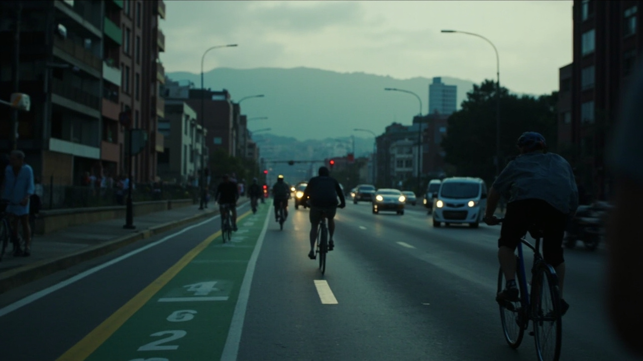 Desde las 4:30 de la madrugada así se protege a los ciclistas en los corredores más transitados de Bogotá