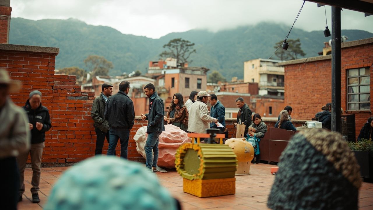 Una terraza del Centro Felicidad Chapinero se llena de arte para pensar el futuro de Bogotá