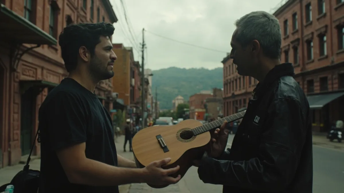 Jhon Alex Castaño le regala una guitarra a un joven viral en Bogotá
