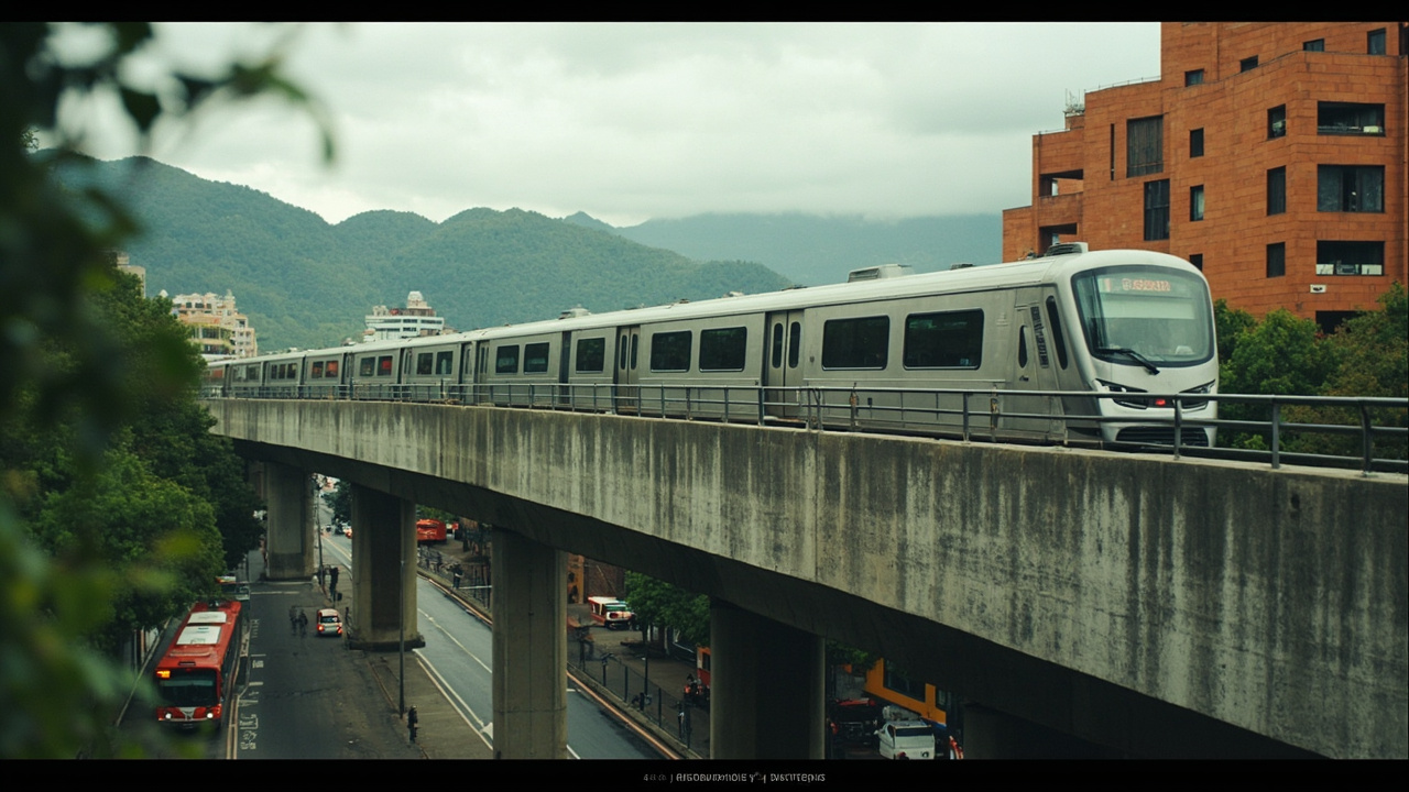 Trenes del metro de Bogotá avanzan en su fase de prueba sobre el viaducto elevado