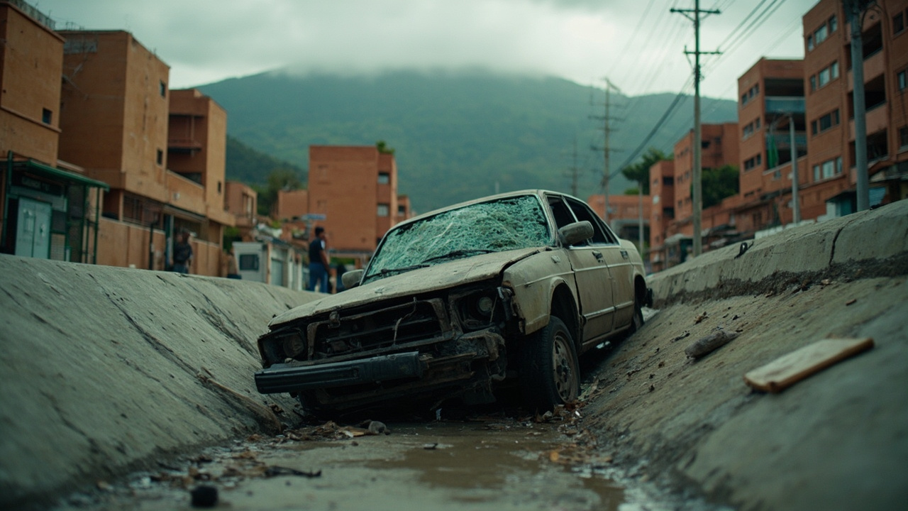 Persecución en Bogotá terminó en balacera y con un carro en un caño: tres heridos
