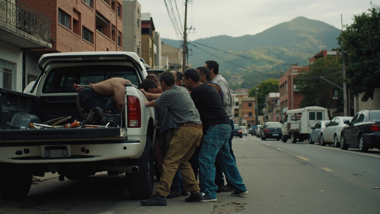 Vecinos retuvieron a un hombre que robaba herramientas de una camioneta en Bogotá